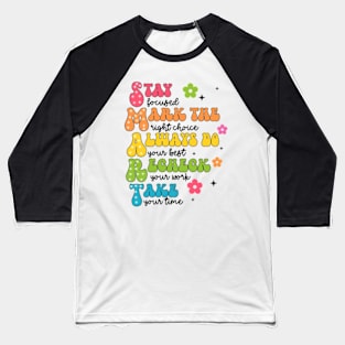 Smart Teacher, Don't Stress Do Your Best, Test Day, Teacher Testing, You Got This, Testing Exam Baseball T-Shirt